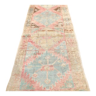 Antique Avanos Runner With Pastel Motifs | 4x10 For Sale