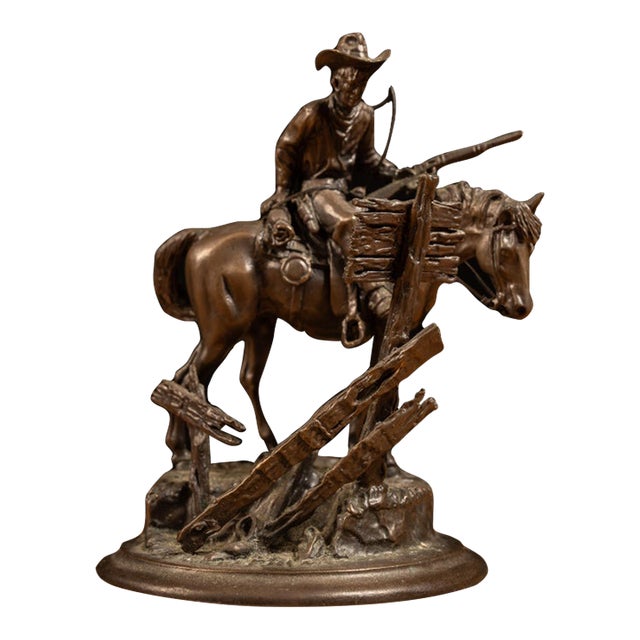 1970 John Polland “Wanted” Limited-Edition Solid Bronze Western Sculpture For Sale