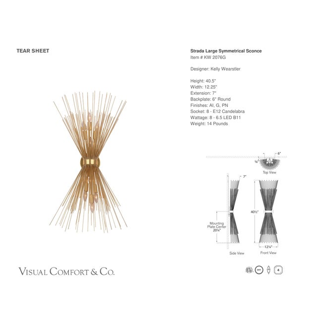 2020s Kelly Wearstler for Visual Comfort Signature Strada Large Symmetrical Sconce in Gild For Sale - Image 5 of 6