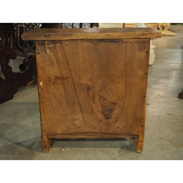 Brown A Diminutive and Rustic 18th Century Oak Paneled Spanish Cabinet For Sale - Image 8 of 15
