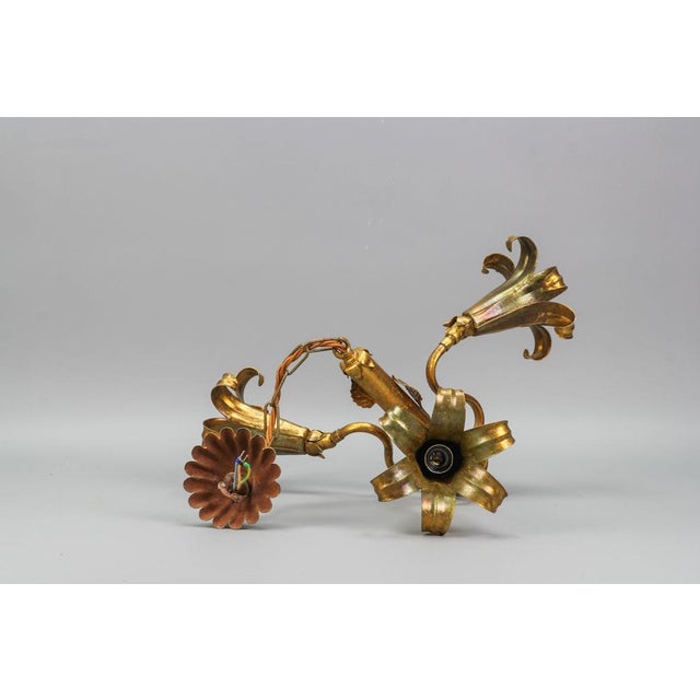 Gilt Metal Three-Light Chandelier by Hans Kögl, 1970s For Sale - Image 18 of 18