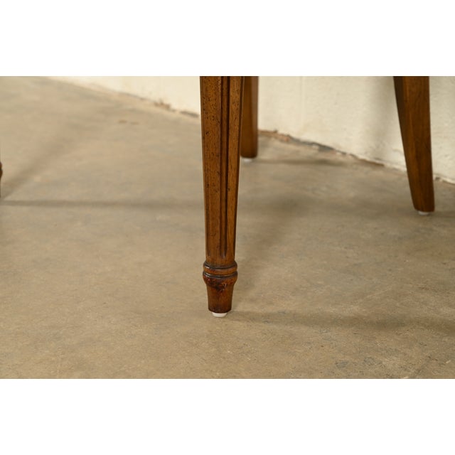 Henredon French Regency Louis XVI Carved Walnut Cane Back Armchairs, Pair For Sale - Image 10 of 16