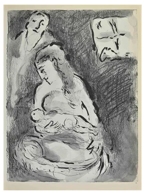 Marc Chagall, Sarah And The Angels, Lithograph, 1960