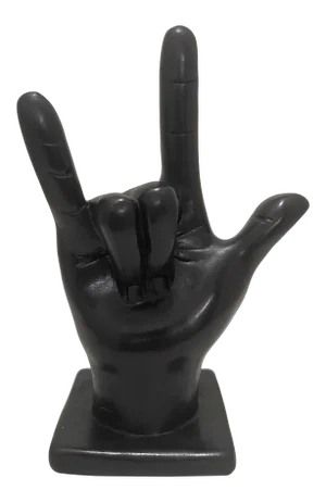 Pop Art I Love You-Hand Symbol Chocolate-Black Tabletop Figurine