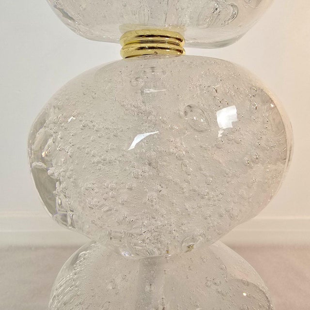 1990s Pair of Pebble Murano Glass Table Lamps, Mid Century For Sale - Image 12 of 12