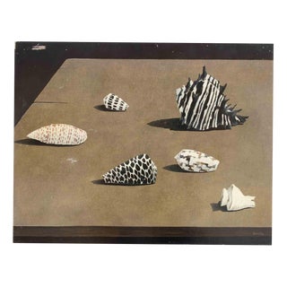 Gino Guida, Table with Shells, Oil Painting, 1980s For Sale