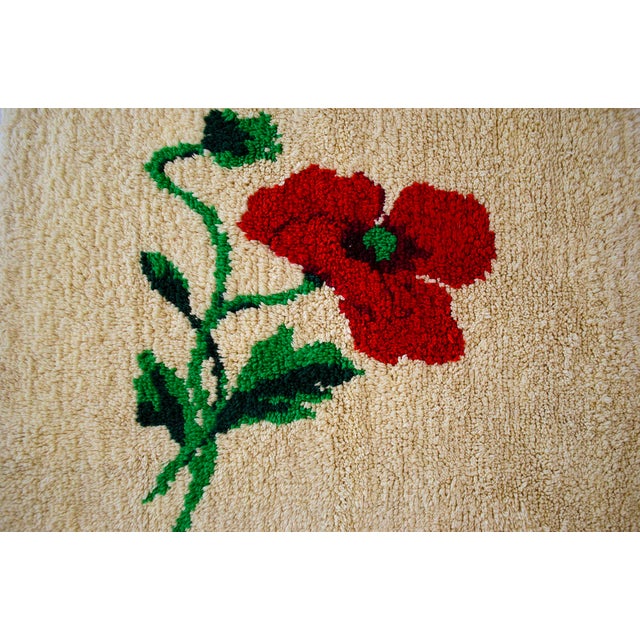 Vintage Hand-Made Shaggy Wool Tulu Turkish Rug Thicker Pile Soft Rug- 5′1″ × 5′3″ For Sale - Image 9 of 13