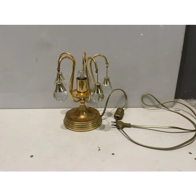 1970s Brass Crystal Table Lamps, Set of 2 For Sale - Image 5 of 8