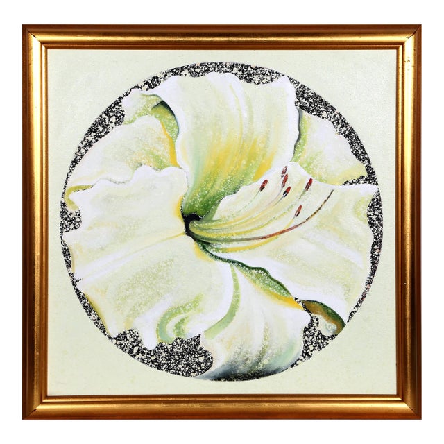 Lowell Nesbitt, Lemon White Lily, Oil Painting For Sale
