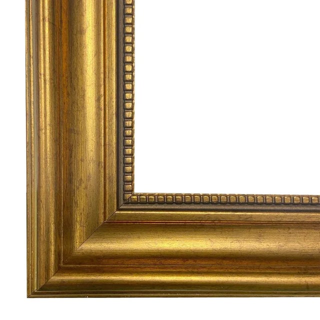 English Two Pigs 16x20" Print on Canvas in Antiqued Gold Frame For Sale - Image 3 of 4