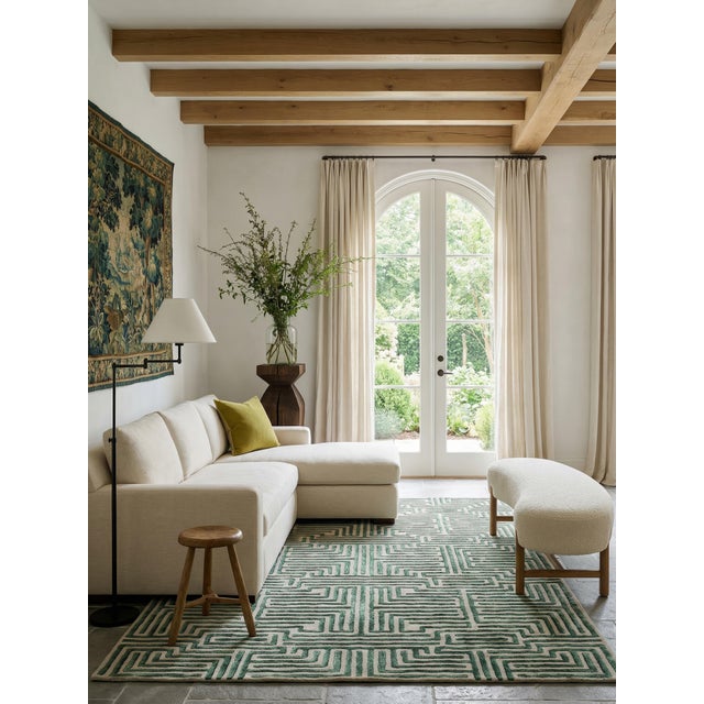 Walk the maze with the Knossos geometric tufted wool rug design, named after the ancient Greek city in which King Midas...