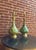 Forest Green Pair of Mid Century Drip Glaze Pottery Lamps For Sale - Image 8 of 10