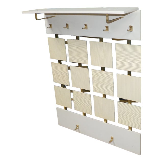 Vintage Wall Unit with Hat Shelf, 1970s For Sale