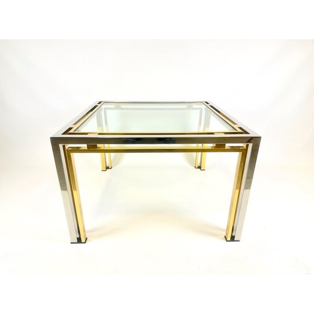 Italian Coffee Table in Chrome & Glass & Brass, 1970s For Sale - Image 13 of 13