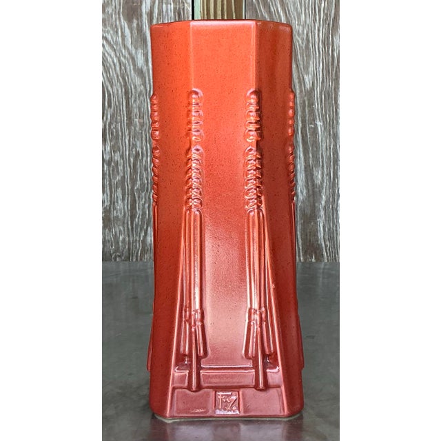 Boho Chic Vintage Boho Frank Lloyd Wright Ceramic Vase For Sale - Image 3 of 8