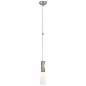 Kelly Wearstler for Visual Comfort Signature Utopia Small Pendant in Polished Nickel with White Glass