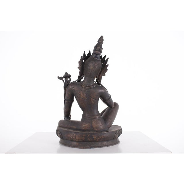 19th Century Copper Alloy Statue of a Nepalese Female Deity For Sale - Image 3 of 6