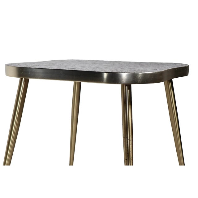 Gordon Martz Mid Century Mosaic Tile End Table With Amoeba Form Top and Tapered Pole Legs For Sale - Image 4 of 12