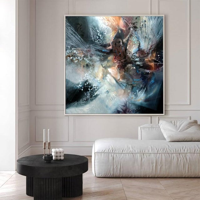 “The Zone of Instability Between Falling and Flight” In “Between the Dark and Divine” this large-scale work does not...