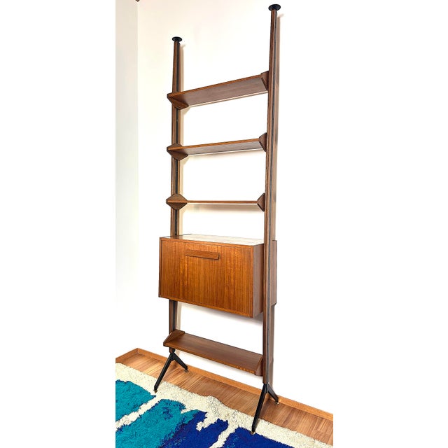 Single-Span Modular Floor-to-Ceiling Bookcase, Italy, 1960s For Sale - Image 15 of 15