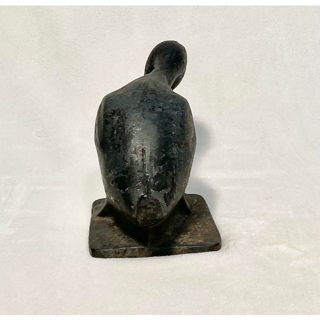 Virginia Metalcrafters 1920s Virginia Metal Crafters Solid Cast Iron Duck, Naughty Duck Doorstop Garden Ornament For Sale - Image 4 of 12