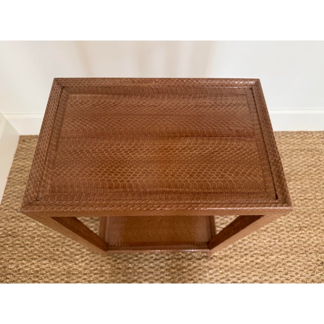 Wood Karl Springer Snakeskin Telephone Table For Sale - Image 7 of 12