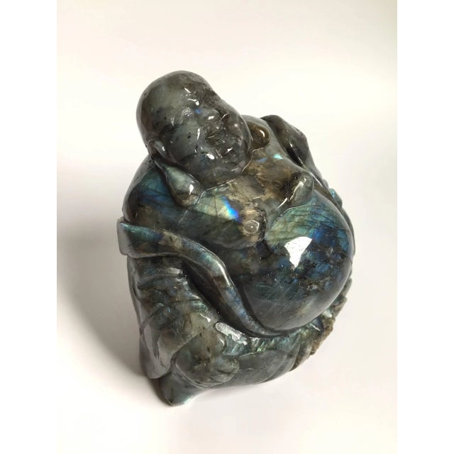 Gemstone Labradorite Happy Buddha For Sale - Image 4 of 11