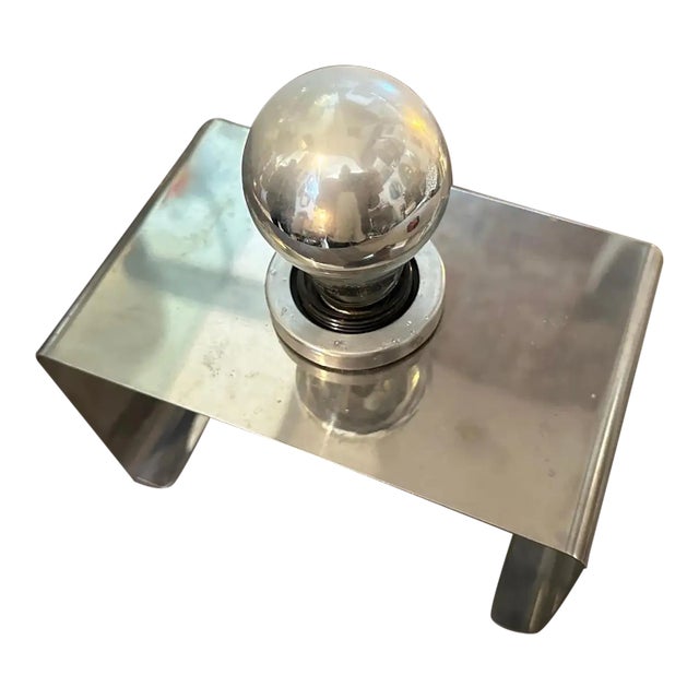 1970s Space Age Chromed Metal Rectangular Italian Table Lamp For Sale