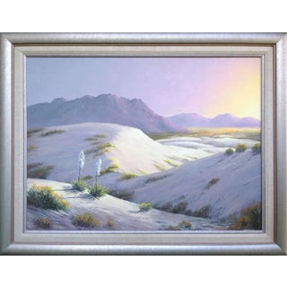 Mid 20th Century White Sands Landscape Oil Painting by Lucien C. Vannerson, Framed For Sale