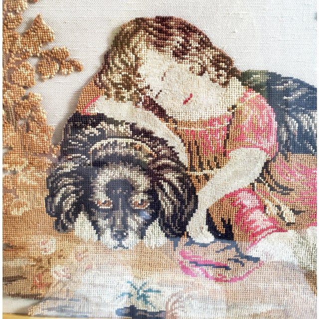 1970s English Needlework Picture, Framed For Sale - Image 4 of 5