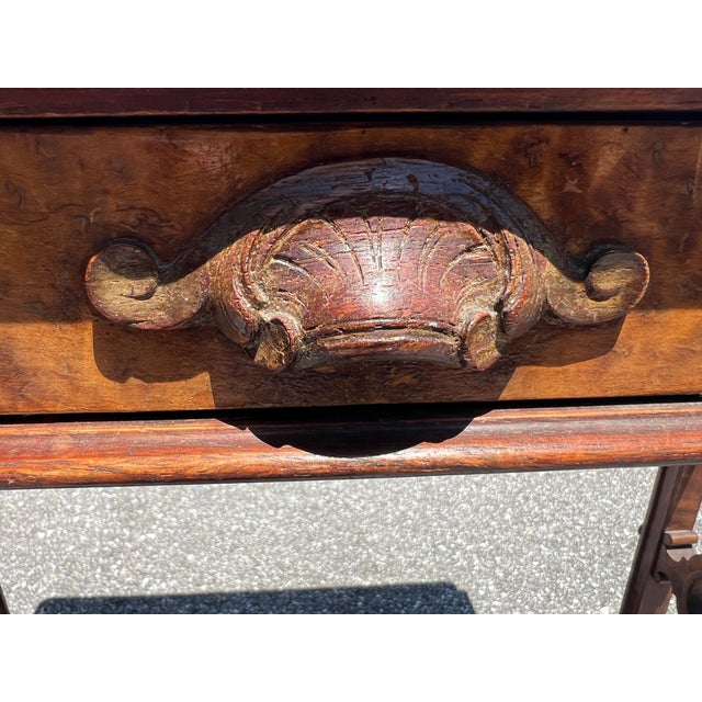 1930s Neoclassical Regency Style Burl One-Drawer Desk Console Table For Sale In West Palm - Image 6 of 12