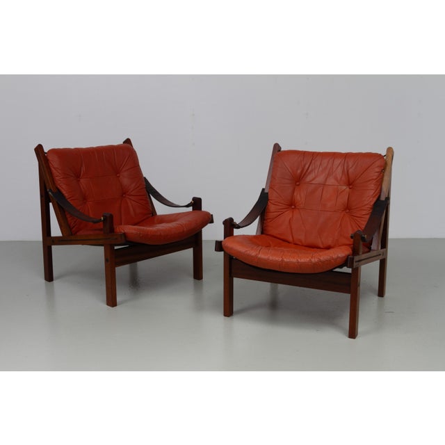 Norwegian Hunter Easy Chairs by Torbjørn Afdal for Bruksbo, 1970s, Set of 2 For Sale - Image 15 of 18