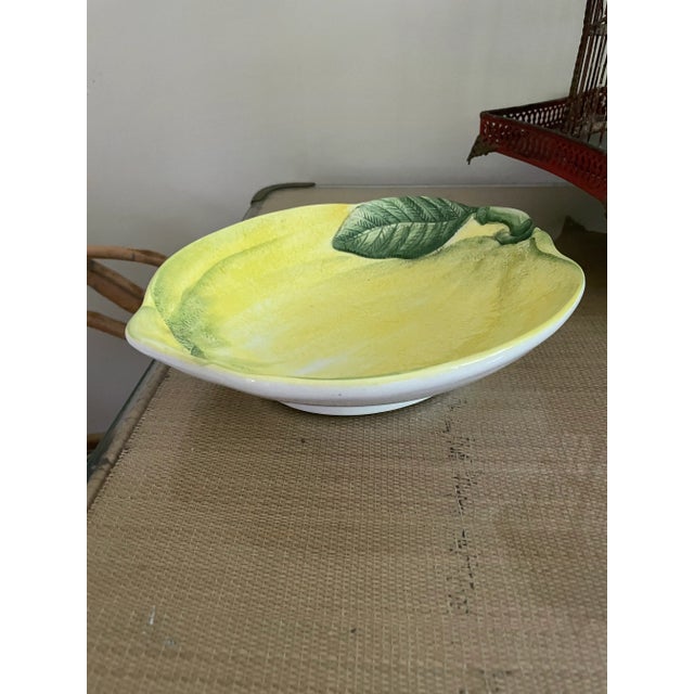 Mediterranean Italian Painted Ceramic Lemon Bowl For Sale - Image 3 of 4