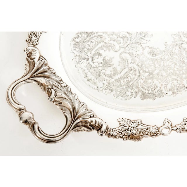 Mid 20th Century English Sheffield Plated Barware Tray With Side Handles For Sale - Image 5 of 13