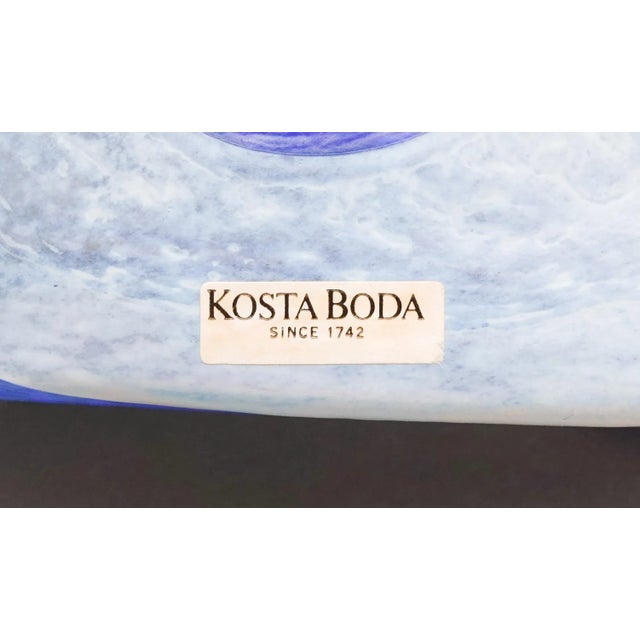 Blue Vintage Kosta Boda Sweden Bertil Vallien Galaxy Blue Art Glass Bottle Vase For Sale - Image 8 of 8