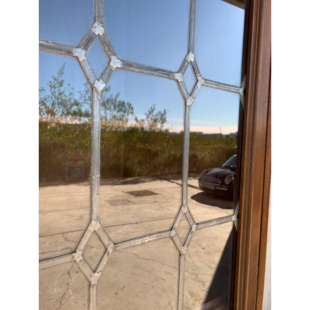 Brown 20th Century Spanish Colonial Corner Vitrine With Lead Solders in Glass For Sale - Image 8 of 12