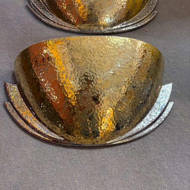 Ceramic and Golden Wall Lamps, 1970s, Set of 2 For Sale - Image 4 of 10