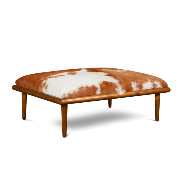 Mid-Century Modern Caci Ottoman, Hair on Hide For Sale - Image 3 of 3