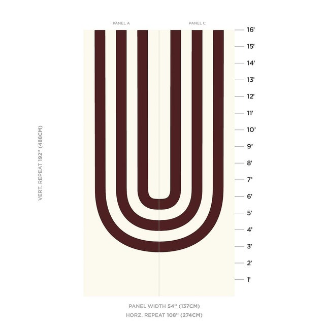 Schumacher Schumacher x Victor Glemaud Virginia Panel A in Bordeaux - Sample For Sale - Image 4 of 4