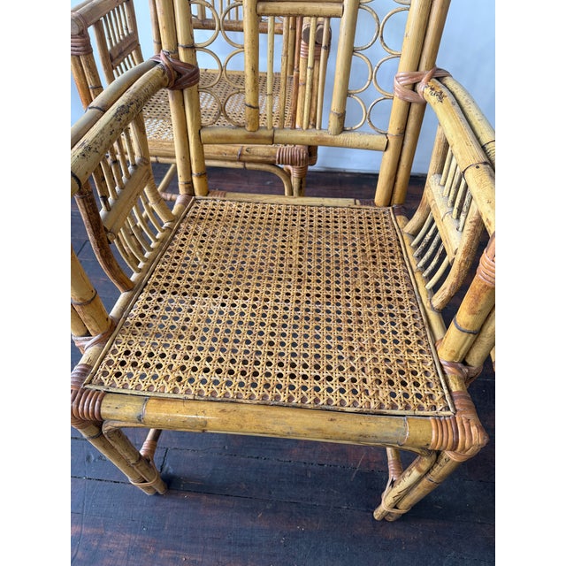 Set of 4, Calif-Asia and Cartel Bamboo & Rattan Mid Century Armchairs For Sale - Image 9 of 9