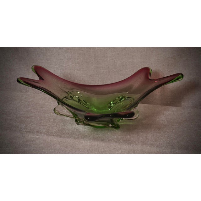 Mid-Century Modern Murano Glass Cachepot in Green and Pink, Italy, 1990s For Sale - Image 6 of 12