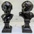 A handsome and dramatic pair of vintage Alva Studios authentic reproduction child busts, produced as museum-inspired...