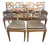 Set of Northern European Walnut and Brass Dining Chairs For Sale