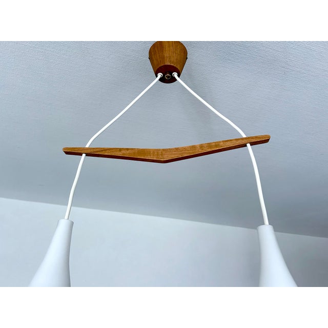 Scandinavian Pendant Light in Teak and Glass, 1960s For Sale - Image 9 of 15