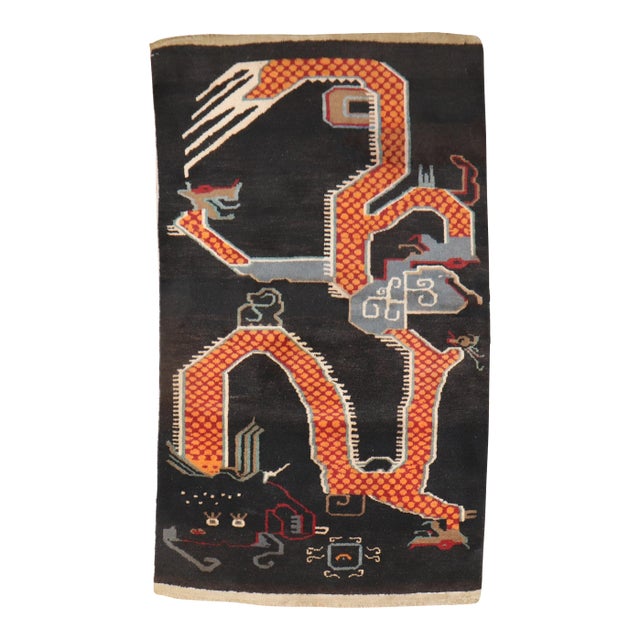 Vintage Tibetan Scatter Carpet - 3'2" x 5'3" For Sale