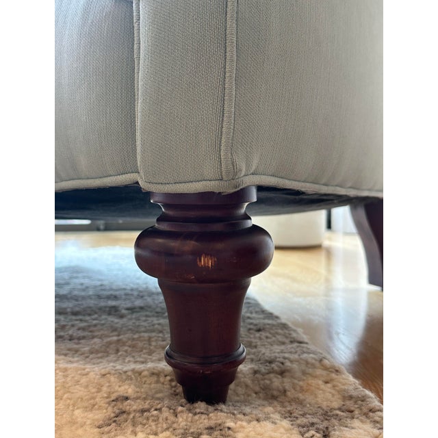 Anthropologie Chesterfield Sofa by Vanguard Furniture – Blue-Green “Mist” Tufted Sofa For Sale - Image 10 of 10