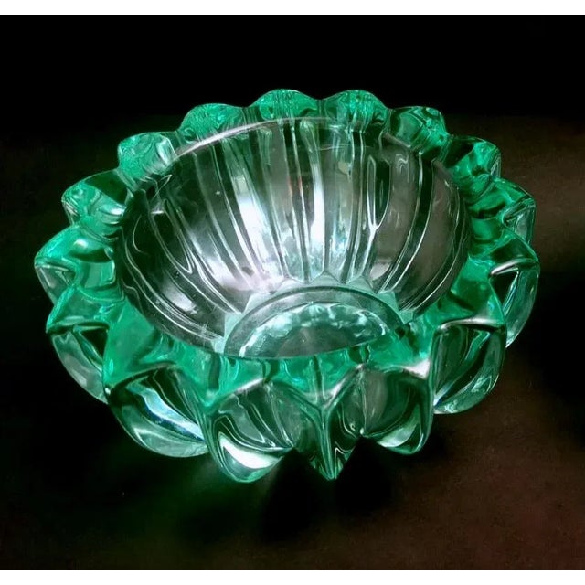 Art Deco Green Molded Glass Bowl by Pierre Davesn, 1930s For Sale - Image 9 of 13