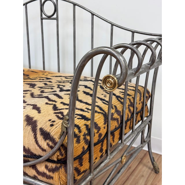 Gray Vintage Maison Jansen Style Scrolled Steel Daybed For Sale - Image 8 of 12