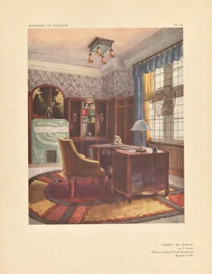 Art Deco Interior Design Lithograph-Home Office
