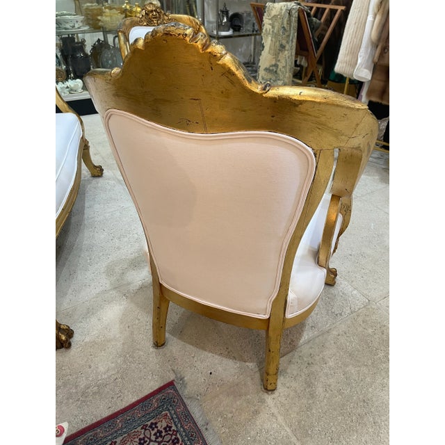 (3 Pc) Antique French Sofa and Chair Set For Sale - Image 4 of 12